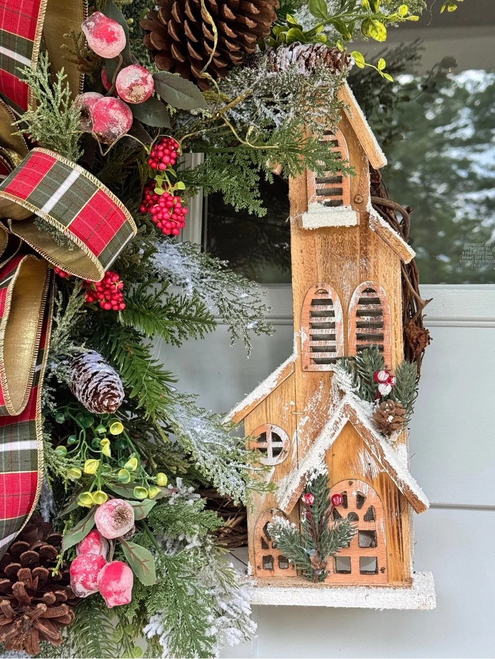 Large Rustic Christmas Winter Greenery Church Wreath